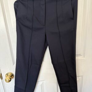 Massimo Dutti Midnight Navy Ponte Trousers